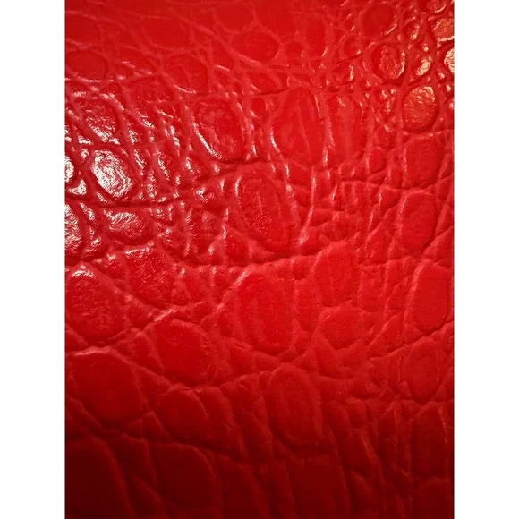Vintage Valentino Red Embossed Leather Envelope Clutch Laptop Sleeve 14 Bag